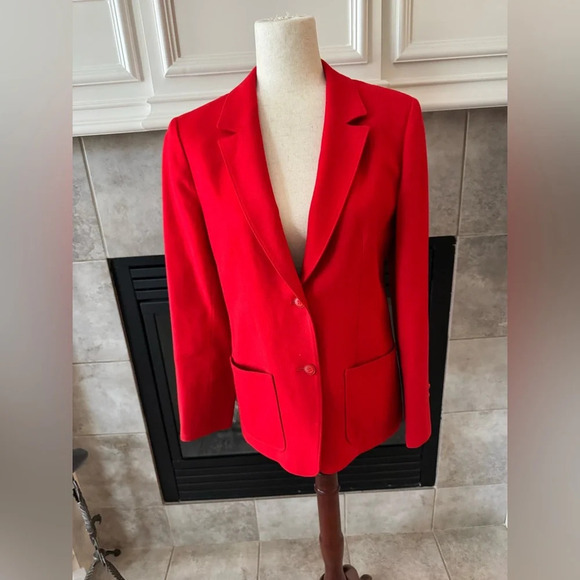 Pendleton Women’s Vintage Pure Virgin Wool Christmas Red Blazer Jacket Size 8 - Picture 2 of 13